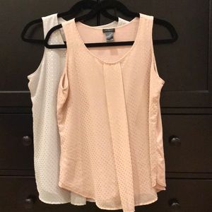 Ann Taylor sleeveless blouse with front pleat